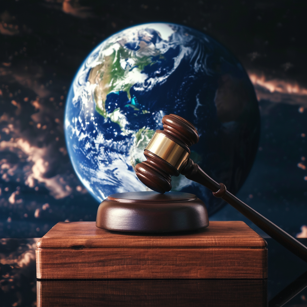 gavel and earth globe symbolzing the regulations of PFAS